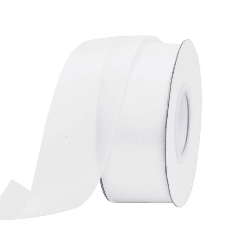 Ribest 1 1/2 inch White Double Face Satin Ribbon 25 Yards Per Roll for Gift Wrapping Flower Bouquet Hair Accessories Wedding Birthday - Image 1